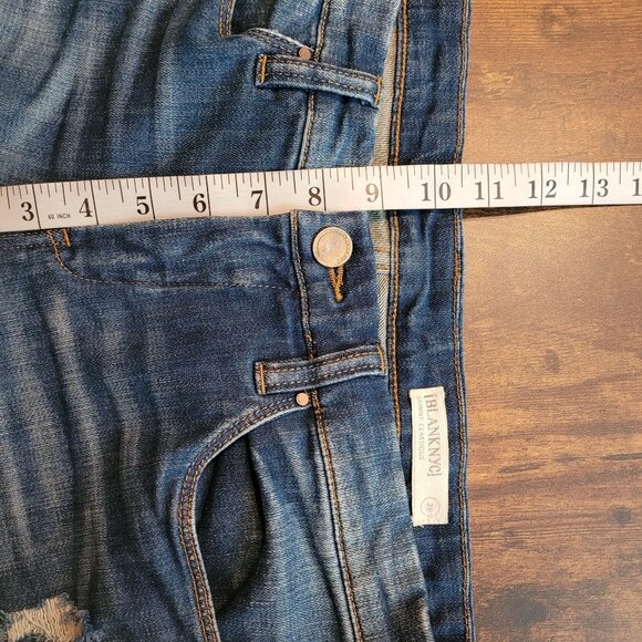 Blank NYC Jeans Size 28 Skinny Classique Mid Rise Ripped Medium Light Wash - Picture 8 of 11